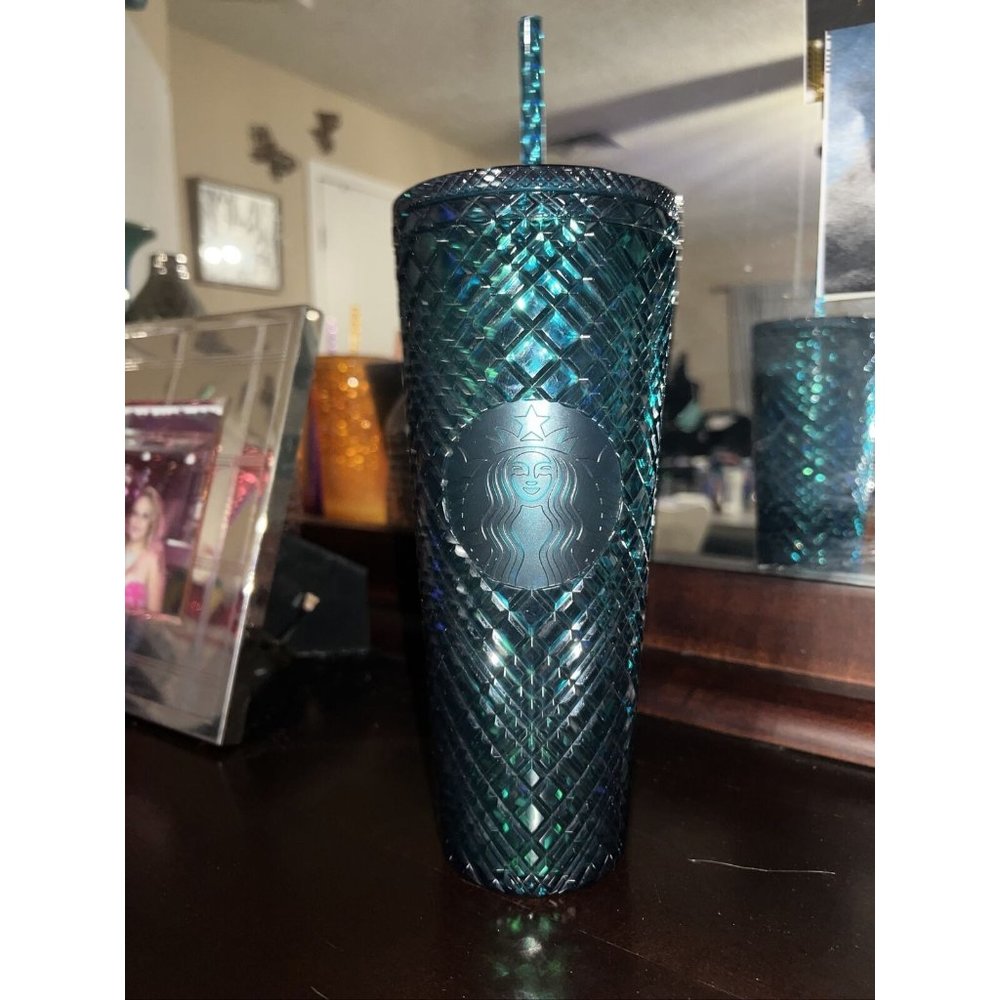Starbucks Emerald Green Jeweled Venti 24oz‎ Tumbler Cup New